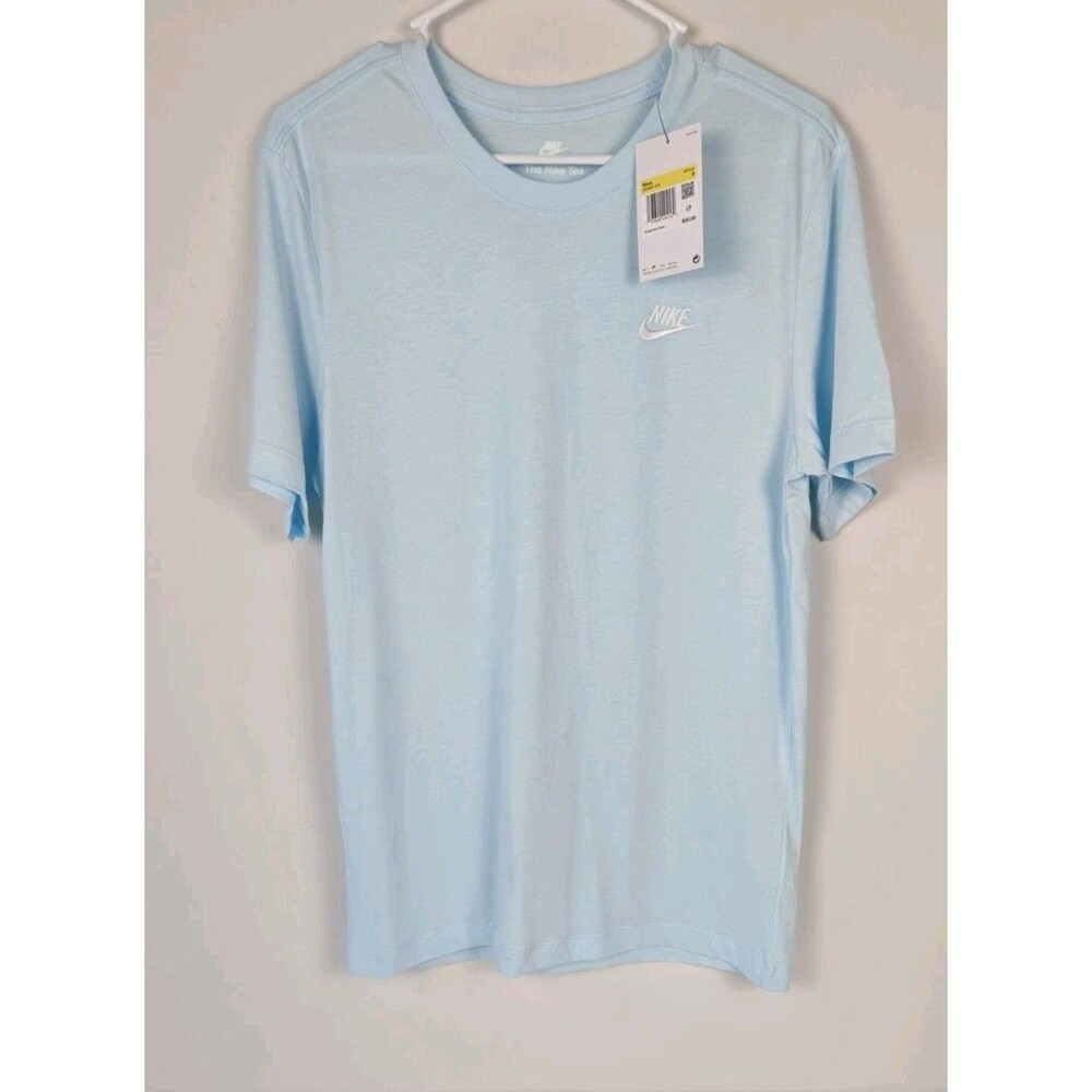 Nike Men's Short Sleeve Sportswear Club  T-Shirt Blue Small 100% Cotton NWT